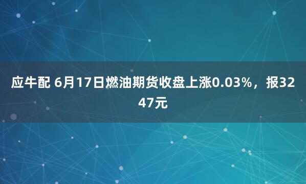 应牛配 6月17日燃油期货收盘上涨0.03%，报3247元